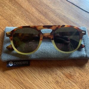 PEEPERS Polarized *Neptune* Aviator Sunglasses Tortoise/Green